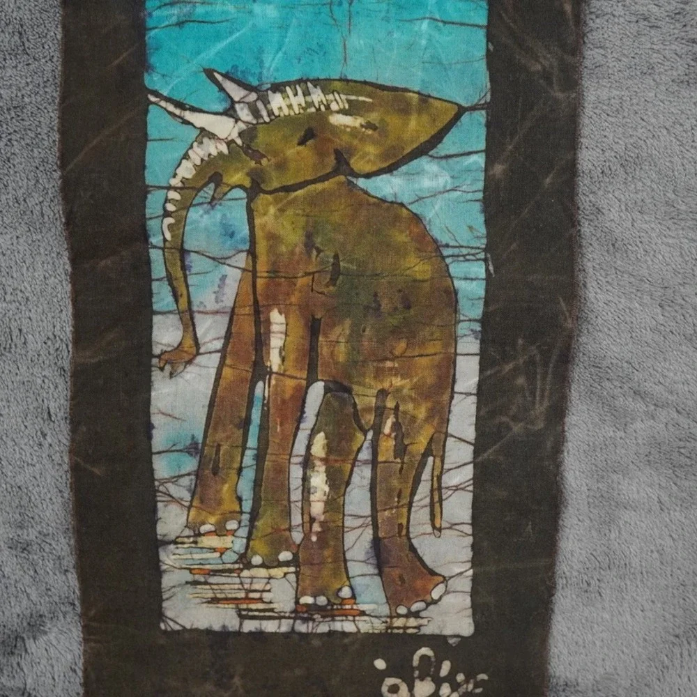 Unbranded Batik Wall Hanging Unisex OS Multicolor Guinea Fowl Art Boho VTG